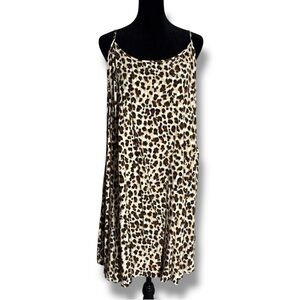 MSBASIC Sleeveless Chic Leopard Print Skinny Strap Flowy Casual Midi Dress